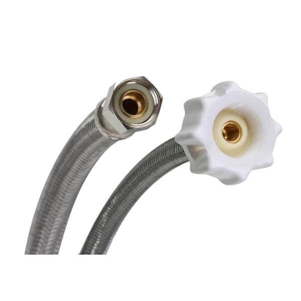 Fluidmaster 3/8 in. Compression x 7/8 in. Ballcock x 12 in. L Click Seal Braided Stainless Steel Toilet Connector