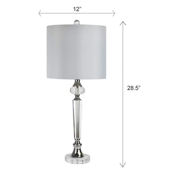 Brushed Chrome Touch Table Lamp Traditional Design Cream Tapered Light Shade 