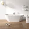 Abruzzo 55.1 in. x 28.4 in. Acrylic Freestanding Bathtub Oval Shape ...