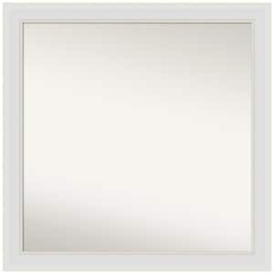 Flair Soft White Narrow 30 in. W x 30 in. H Non-Beveled Bathroom Wall Mirror in White