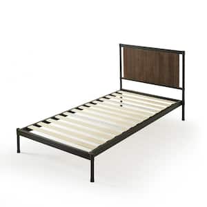 Wesley Brown Twin Metal and Wood Platform Bed