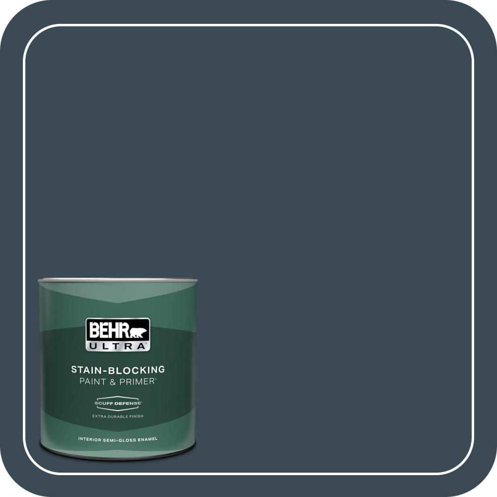 1 qt. #BXC-26 New Navy Blue Extra Durable Semi-Gloss Enamel Interior Paint & Primer price history on PriceWatchPro
