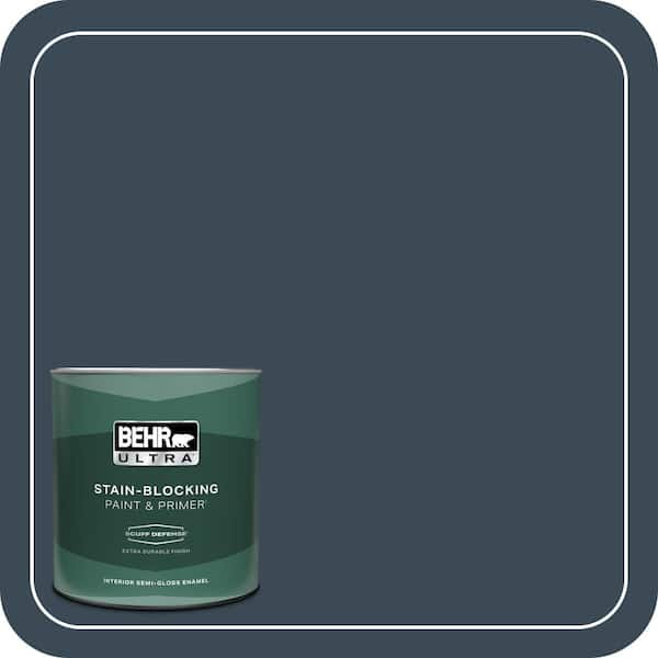 BEHR ULTRA 1 qt. #BXC-26 New Navy Blue Extra Durable Semi-Gloss Enamel Interior Paint & Primer