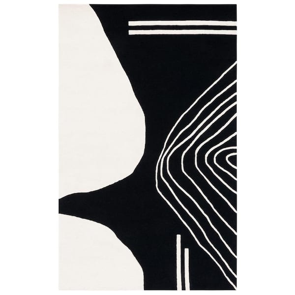 SAFAVIEH Rodeo Drive Black/Ivory 4 ft. x 6 ft. Abstract Area Rug