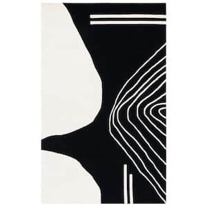 Rodeo Drive Black/Ivory 8 ft. x 10 ft. Abstract Area Rug
