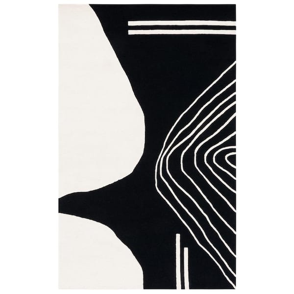 SAFAVIEH Rodeo Drive Black/Ivory 8 ft. x 10 ft. Abstract Area Rug