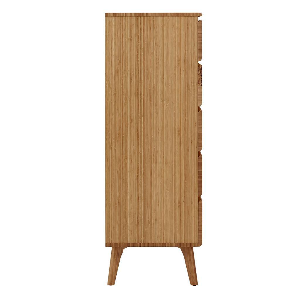 Caramelized Bamboo 5-Drawer Lingerie Chest with Soft Close Dovetail Drawers