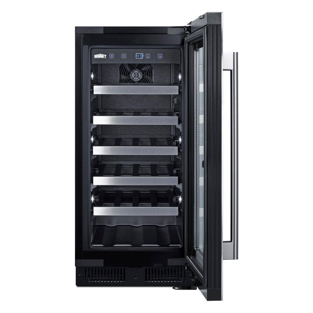 Stainless Steel 23-Bottle Single Zone Wine Refrigerator with Glass Door