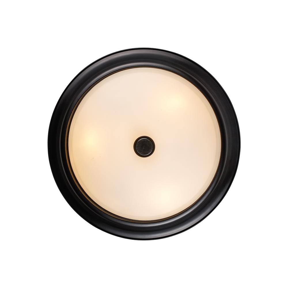 Mod Pod 13" Black Frosted Glass Bowl Flush Mount Ceiling Light