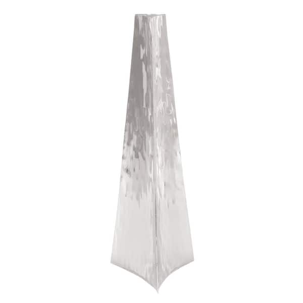 Litton Lane 15 in. Silver Hammered Stainless Steel Metal Decorative Vase
