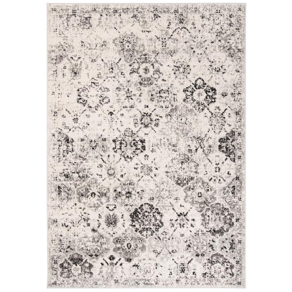 SAFAVIEH Madison Silver/Gray 5 ft. x 8 ft. Border Area Rug