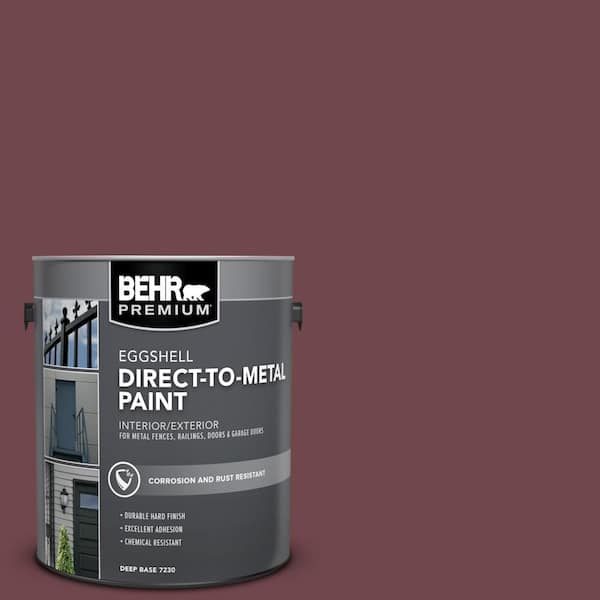 BEHR PREMIUM 1 gal. #PPU1-14 Formal Maroon Eggshell Direct to Metal Interior/Exterior Paint