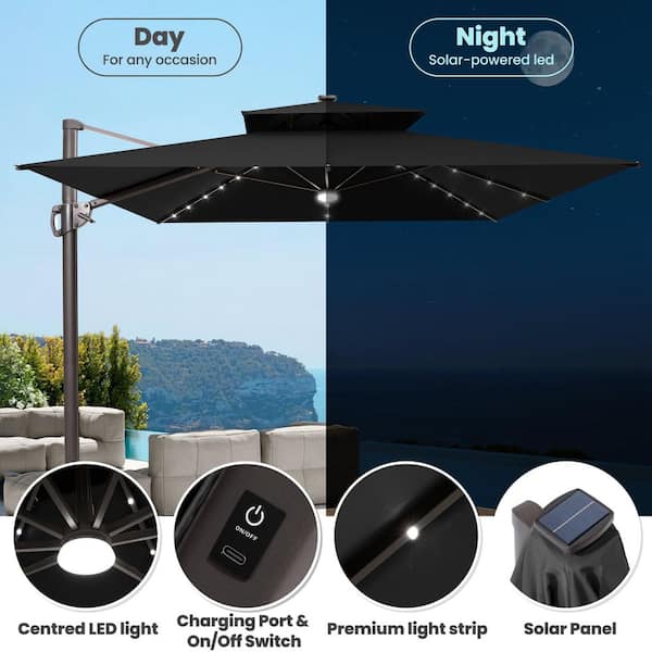 home trends patio umbrella LAUSAINT 9ft Pagoda Outdoor Petal Shape Canopy Patio Table Umbrella Pool Market Umbrella with 360° Rotation Push Button Tilt & Easy Crank (Gradient Pink-Orange) : Patio, Lawn You’ll have it made Must have 8ft Patio Umbrellas | color:Dark Gray