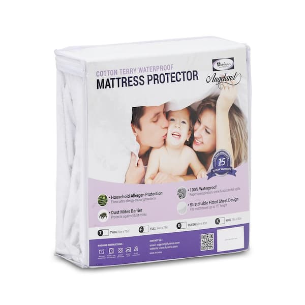 Furinno Cotton Waterproof Hypoallergenic Queen Mattress Protector