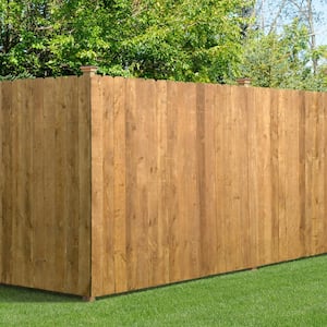 6 ft. x 8 ft. Stained White Wood Premium Dog-Ear Fence Panel
