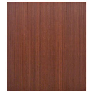 Standard 5 mm Dark Brown Mahogany 42 in. x 48 in. Bamboo Roll-Up Office Chair Mat without Lip