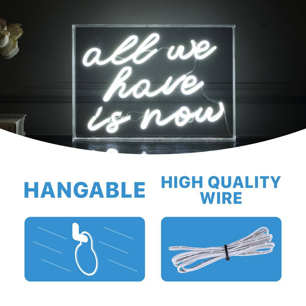 White Acrylic Box USB LED Neon Light Sign