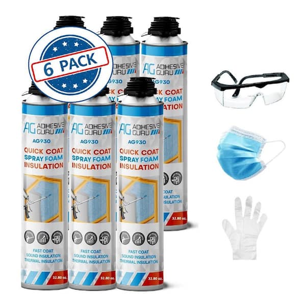 AG930 32.8 oz. Insulation Spray Foam Sealant, Thermal and Sound Insulation, Self Expanding Polyurethane Foam (6-Pack)