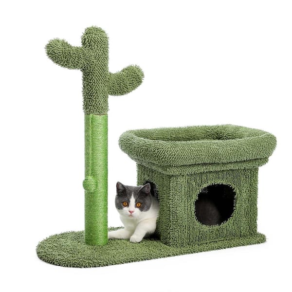 Foobrues 26.7 in. Solid Green Cactus Cat Desk Strap