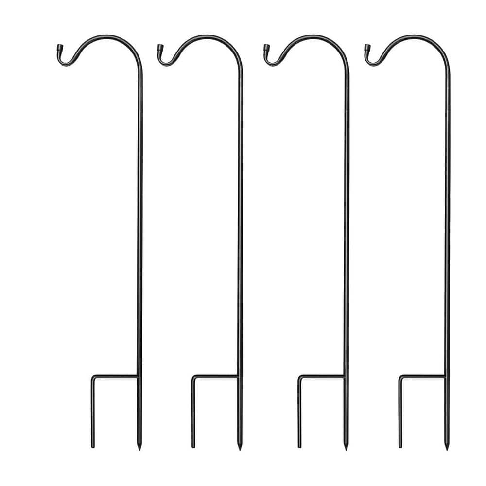 Shepherds Hooks Garden Planter Stakes for Bird Feeders Up to 6.5 Lbs. (4 P