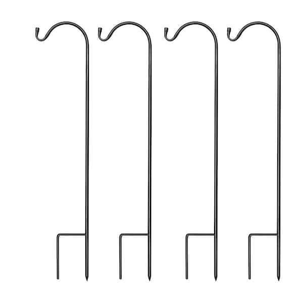 Shepherd's Hooks Garden Planter Stakes for Bird Feeders Up to 6.5 Lbs. (4 Pack)