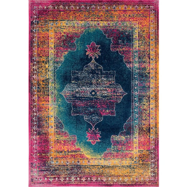 United Weavers Abigail Cosimia Blue 1 ft. 10 in. x 3 ft. 0 in. Oriental Olefin/Frieze Area Rug