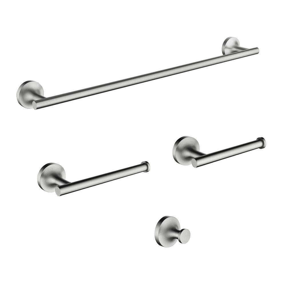 4 Pieces Bathroom Hardware Accessories Set Wall Mount with Towel Bar