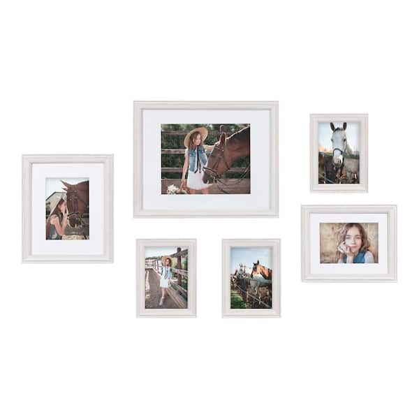 Kate and Laurel Bordeaux White Picture Frame (Set of 6)