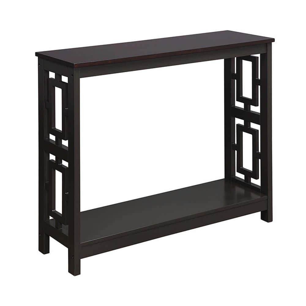 Town Square Espresso 40" Wood Console Table with Storage Shelf