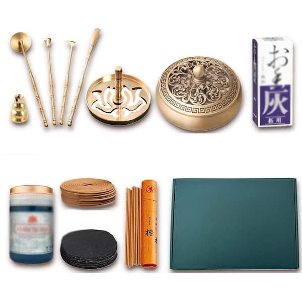 Copper Incense Burner and 16-Picecs Tool Kit for Making Incense Cones