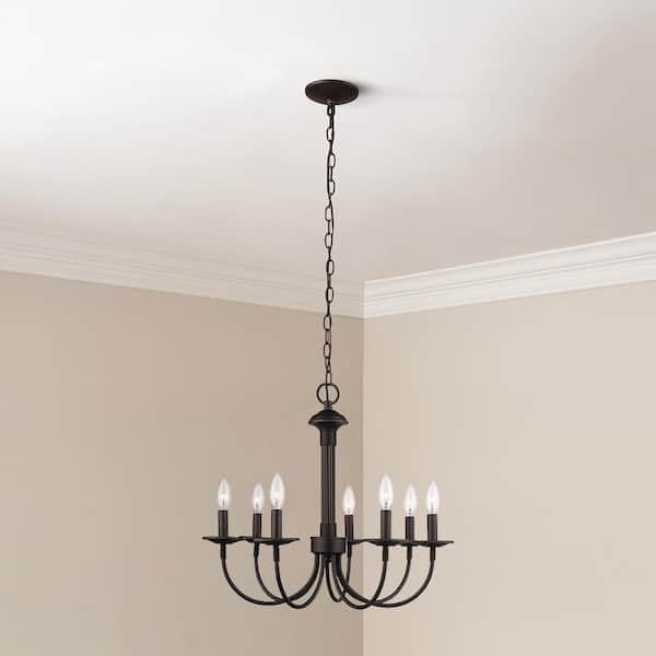 Unbranded 7-Light Oil Rubbed Bronze Candle Chandelier Light Fixture