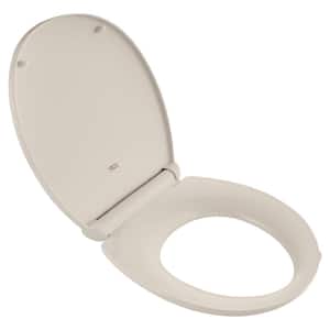 Contemporary Slow-Close Round Closed Front Toilet Seat with TriVantage in Linen