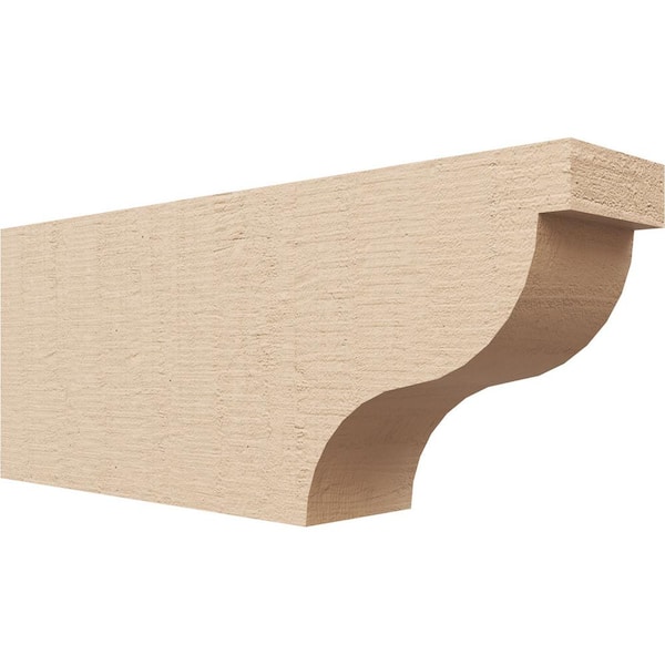 Ekena Millwork 4-in. x 8-in. x 20-in. Garner Woodgrain, Primed Tan Timberthane Polyurethane Rafter Tail Brace