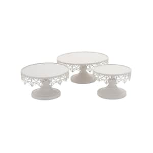 White Vintage Cake Stand, Set of 3 8 in. , 10 in. , 13 in. W