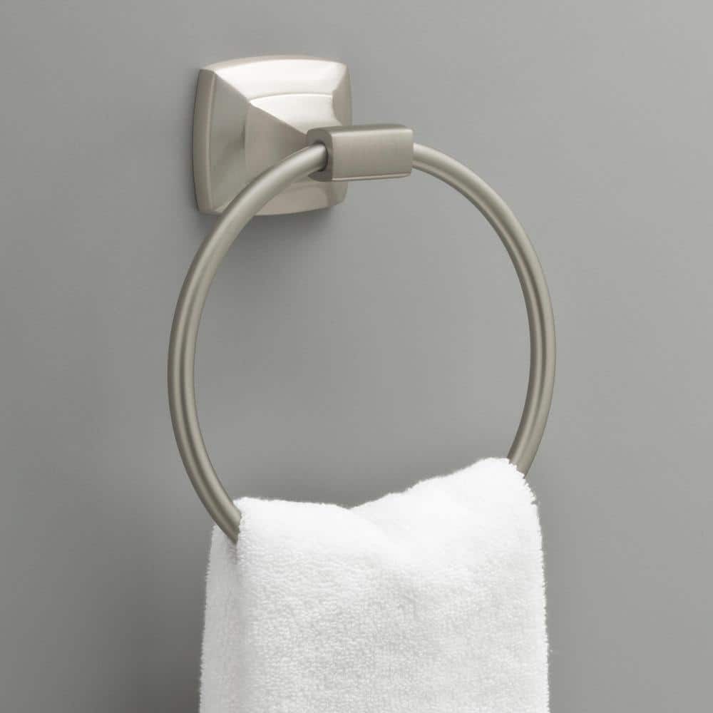 Portwood Brushed Nickel Wall Mounted Towel Ring