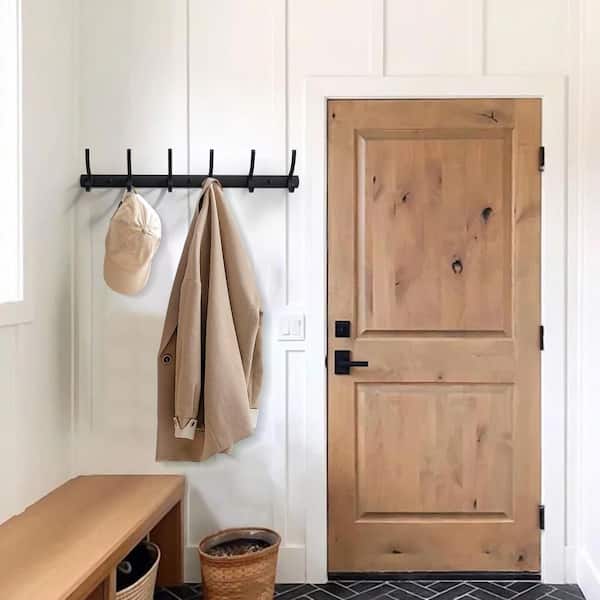 Wall Mounted Coat Rack J-Hook Robe/Towel Hook in Matte Black