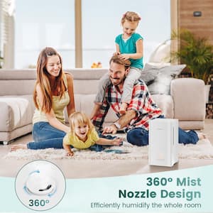 1 Gal. 4L 250 sq.ft. Ultrasonic Humidifier with 2 Mist Levels 12H Timer Sleep Mode for Large Room