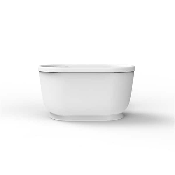 Pearl 47.25 in. L x 29.5 in W Soaking Bathtub with Center Drain in White/White