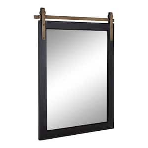 Skylan 30.25 in. W x 24.00 in. H Black Rectangle Transitional Framed Decorative Wall Mirror