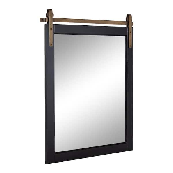Kate and Laurel Skylan 30.25 in. W x 24.00 in. H Black Rectangle Transitional Framed Decorative Wall Mirror