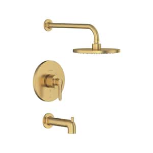 Studio S Water Saving 1-Handle Tub and Shower Faucet Trim Kit in Brushed Cool Sunrise (Valve Not Included)