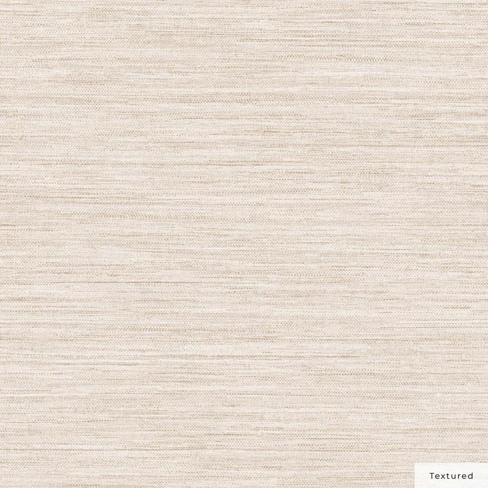 Ecru Faux Grasscloth 3D Peel and Stick Wallpaper Roll