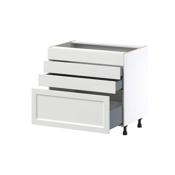 Hampton Bay Designer Series Melvern Assembled 24x34.5x23.75 in. Drawer Base  Kitchen Cabinet in White B3D24-MLWH - The Home Depot