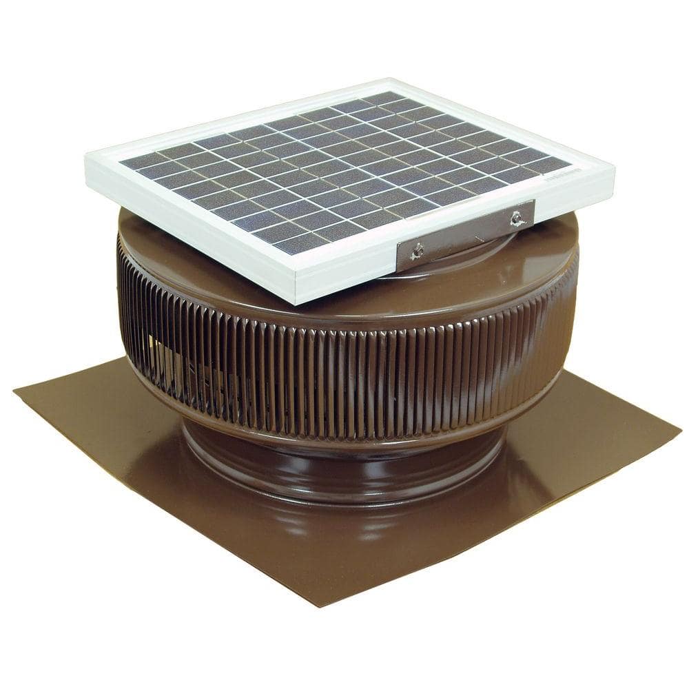 740 CFM Brown Powder Coated 10-Watt Solar Powered 12 in. Dia. Roof Mounted 