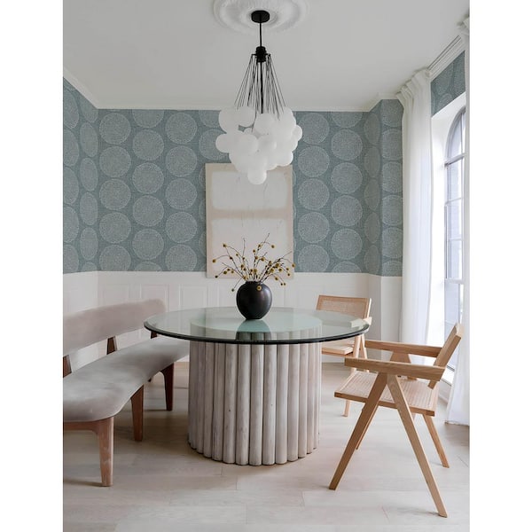 Salma Denim Blue Medallion Wallpaper Sample