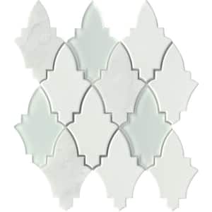 Fleur Affodill 11.18 in. x 11.89 in. Polished Glass Mosaic Tile (0.923 sq. ft./Each Piece, Sold in a Case of 8 Pieces)
