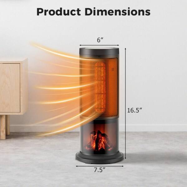 GIVIMO 17 Inch 1500W Electric Portable Tower Space Heater with 135