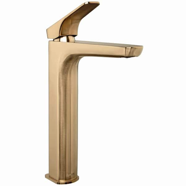 AKDY Single Hole store Single-Handle Bathroom Faucet in Brushed Gold