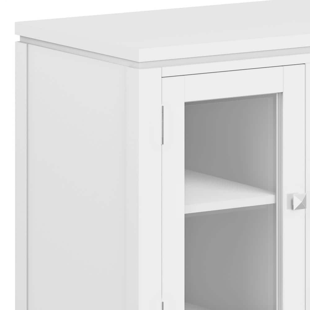 Cosmopolitan White Solid Wood 72" TV Media Stand with Cabinets