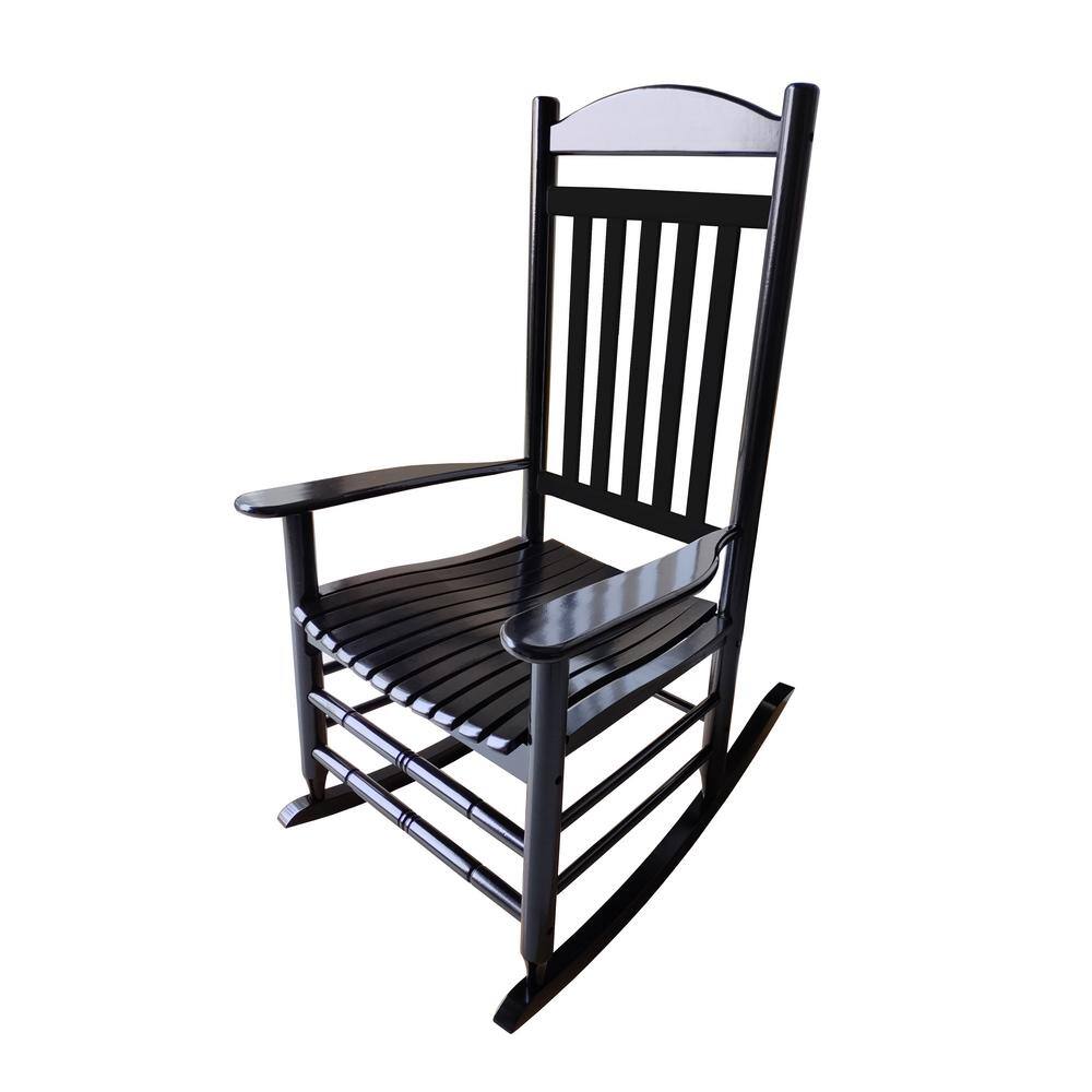 black wooden rocking chair